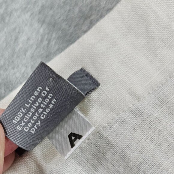 Ann Taylor Top Womens 8 Ivory Linen Beaded Beachy Boho Coastal Popover Tunic - Picture 5 of 8